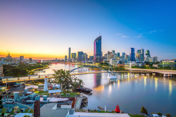 Brisbane river and sunny skyline