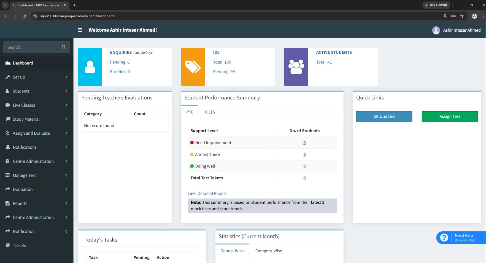 Learning Dashboard